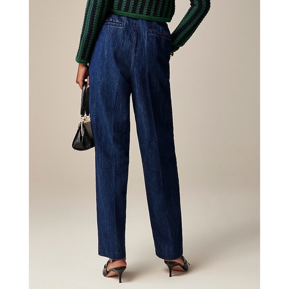 J.Crew Tapered jean with pleats in 1984 rigid 29 high rise‎ dark wash q2 - Picture 2 of 9